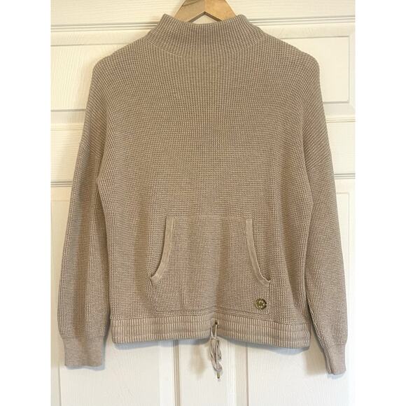 Michael KORS Turtle Neck Sweater‎ Beige | Womens Size Large | Pull string waist - Picture 1 of 8